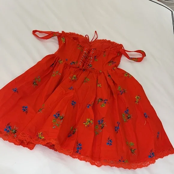Nasty Gal Ditsy Red Floral Milkmaid Dress - Picture 7 of 15